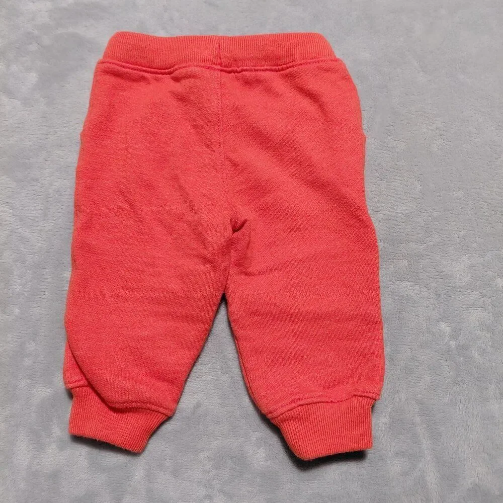 Carter's 6M Orange Double Knee Jogger Sweatpants Drawstring Waist Pockets Comfy